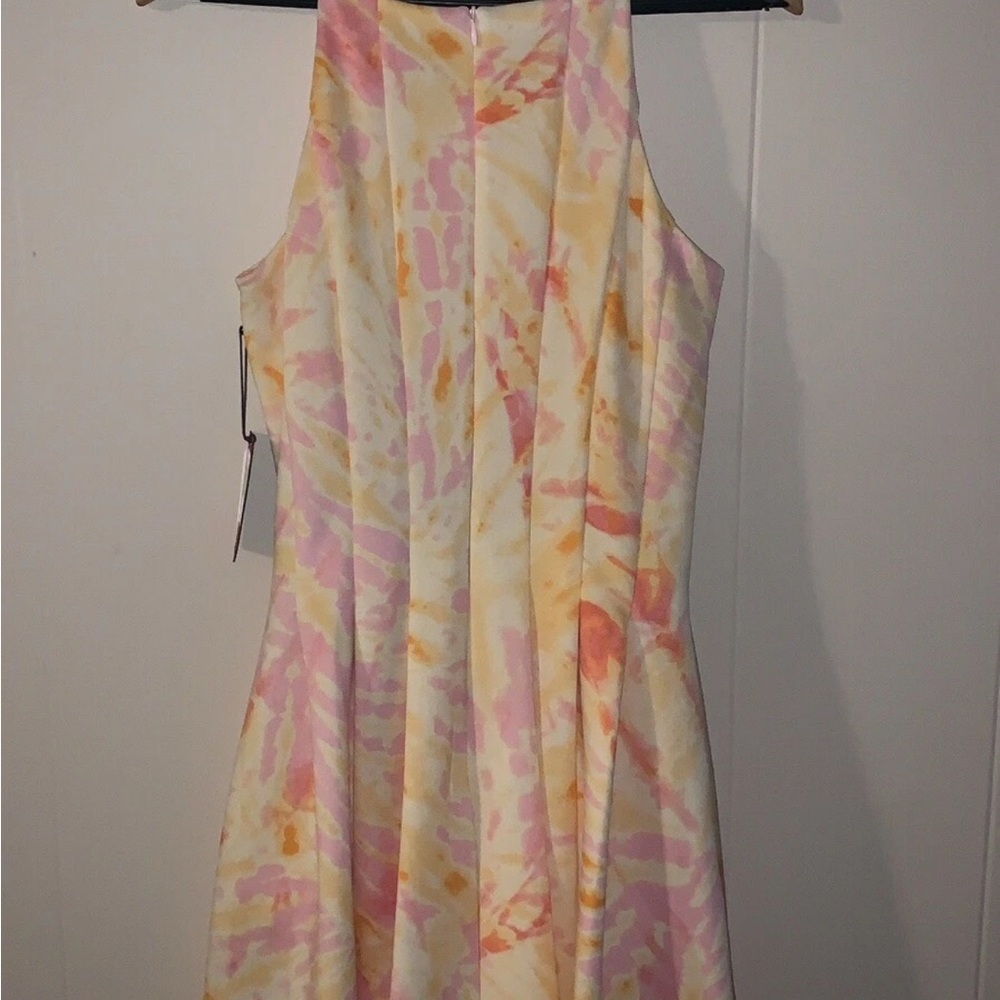 Vince Camuto Pink and Orange Patterned Mini Dress